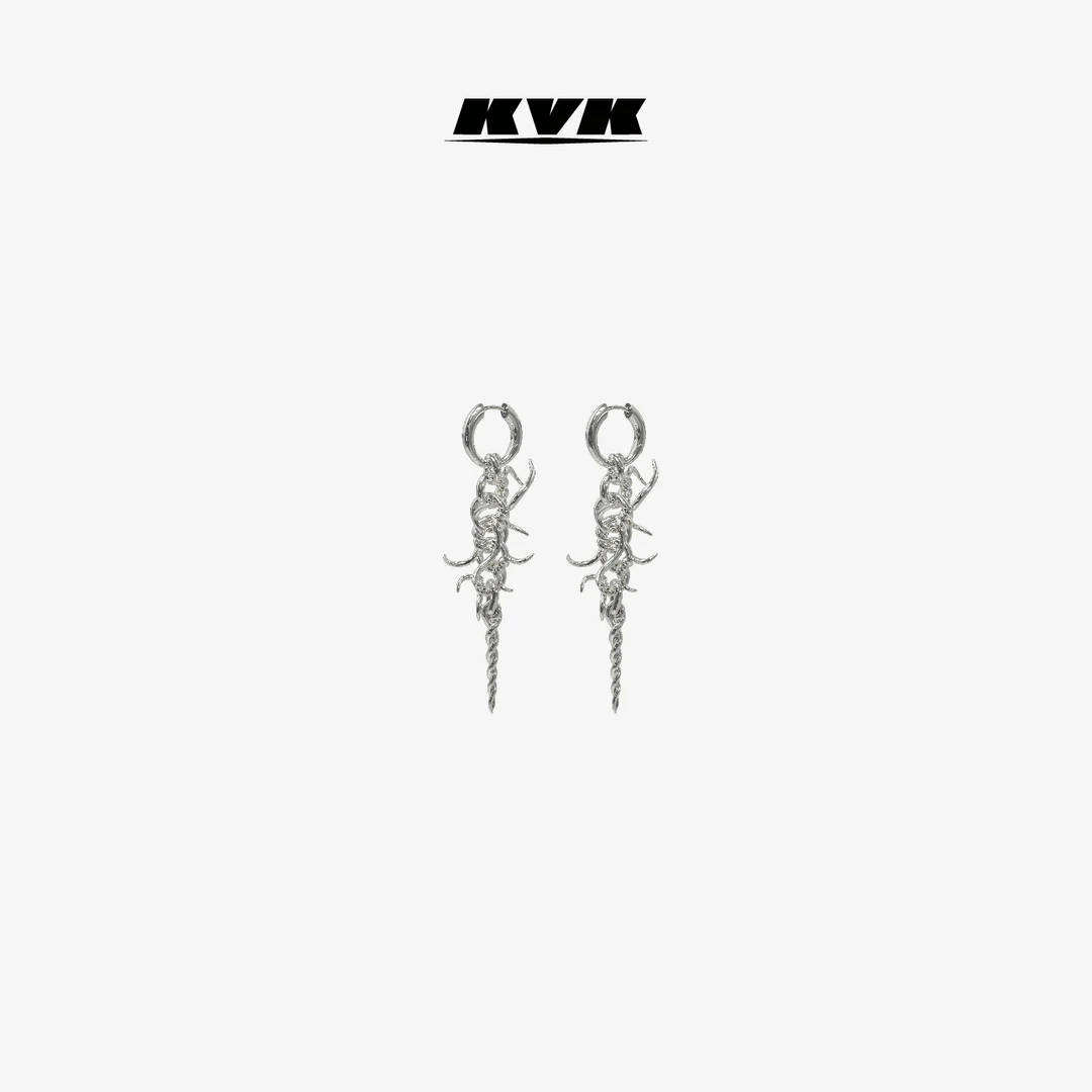 铜合金耳饰 KVK铜合金KVK VENOM 毒液系列标本耳环-白金色