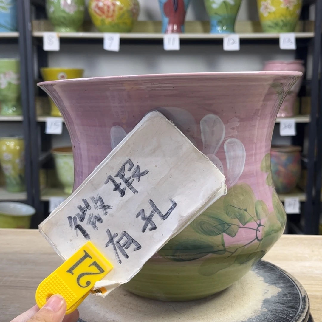 瓷片景德镇手工手绘陶瓷花盆