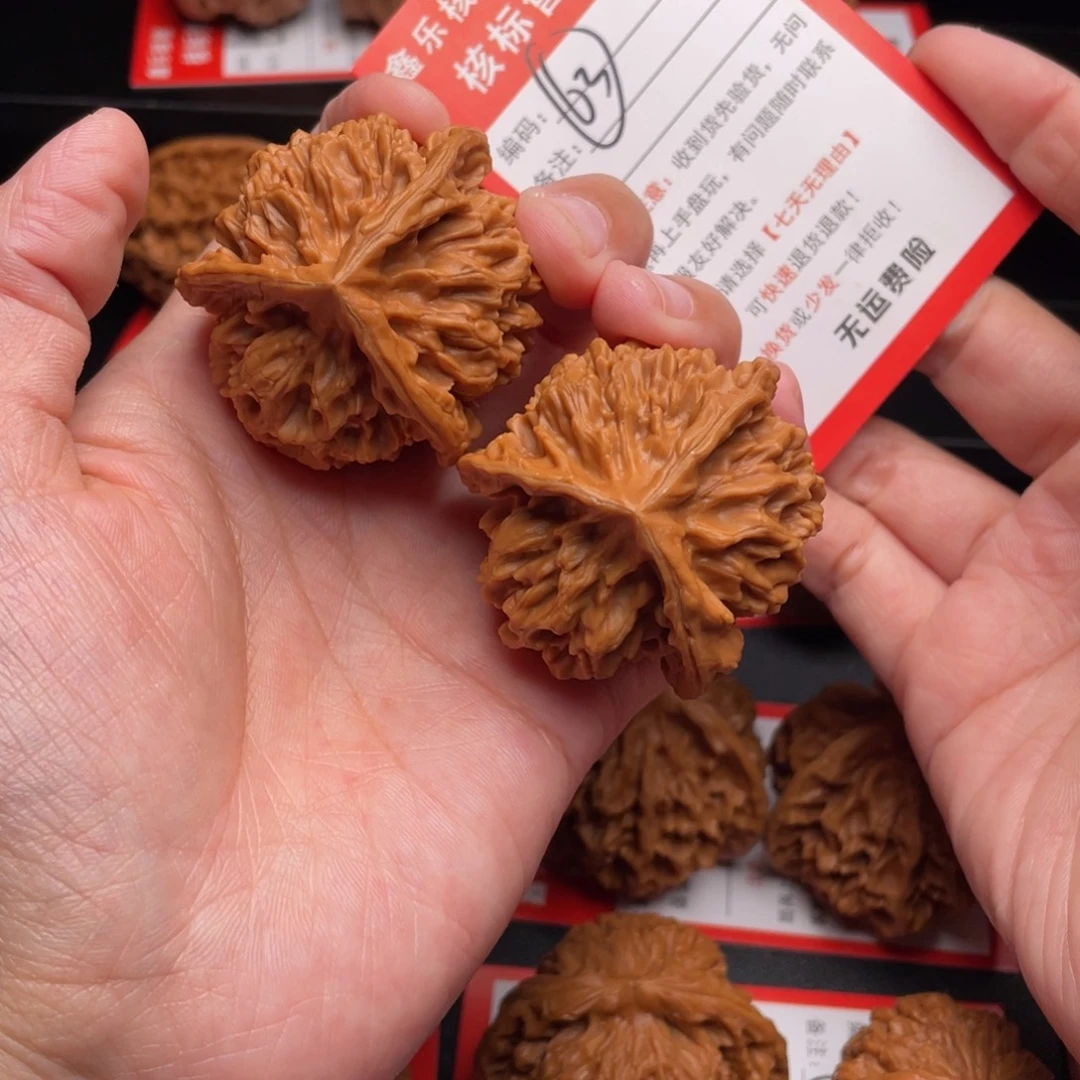 荔***枝文玩核桃把件三棱46