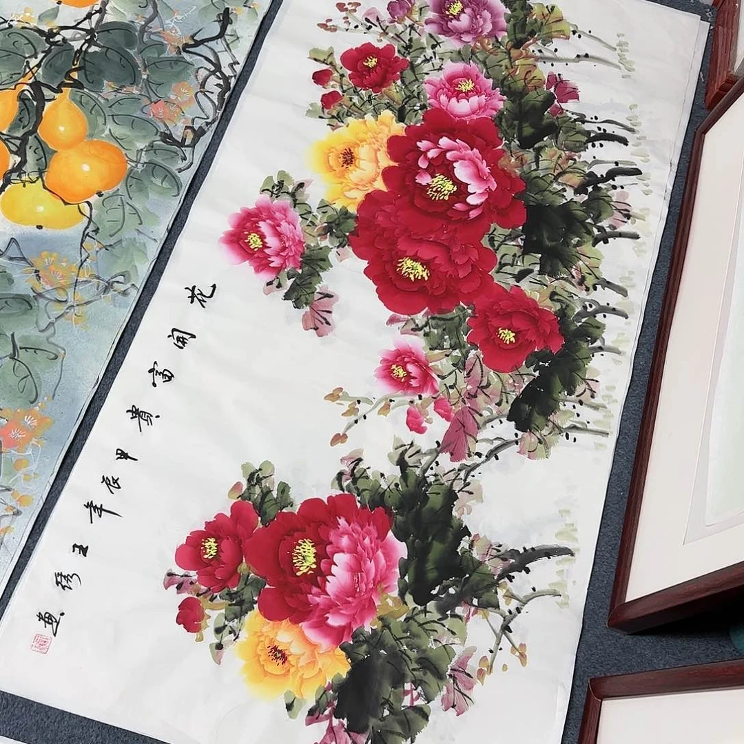 国画尺寸70X138手绘作品