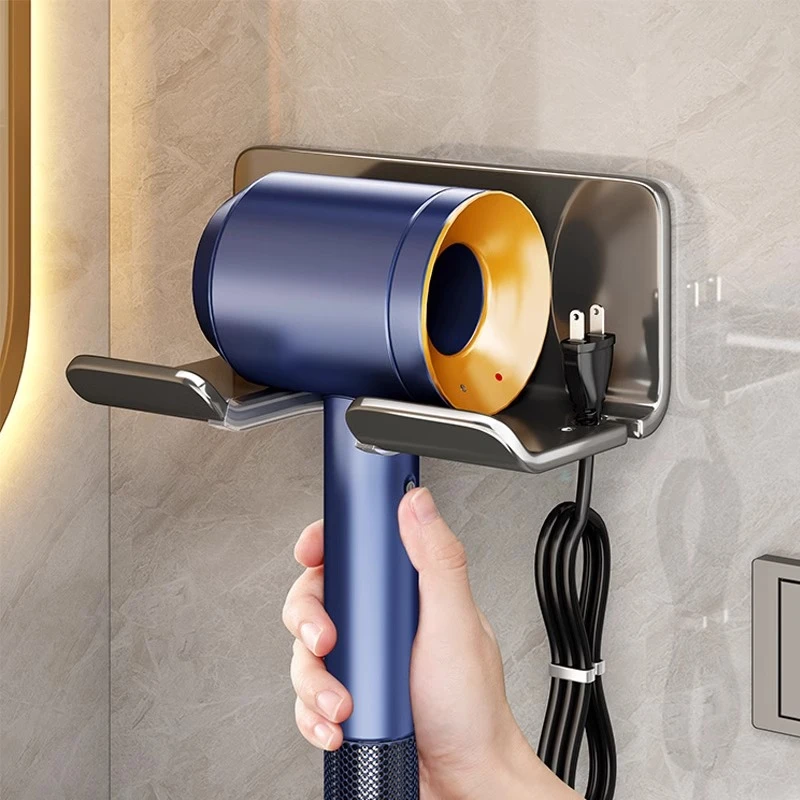吹风机置物架免打孔卫生间电吹风挂架浴室壁挂式风筒支架收纳必备
