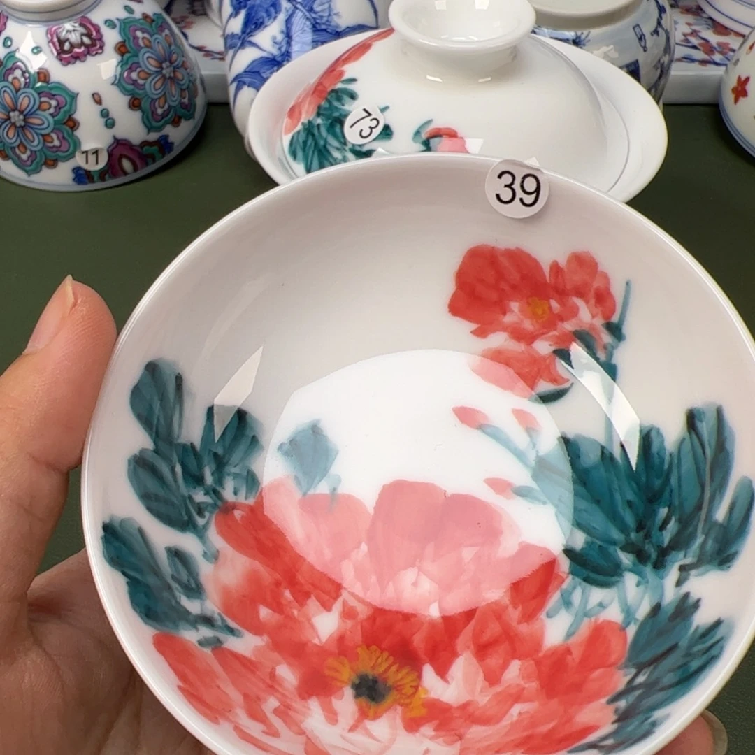 陶瓷景德镇纯手工纯手绘茶具木木39