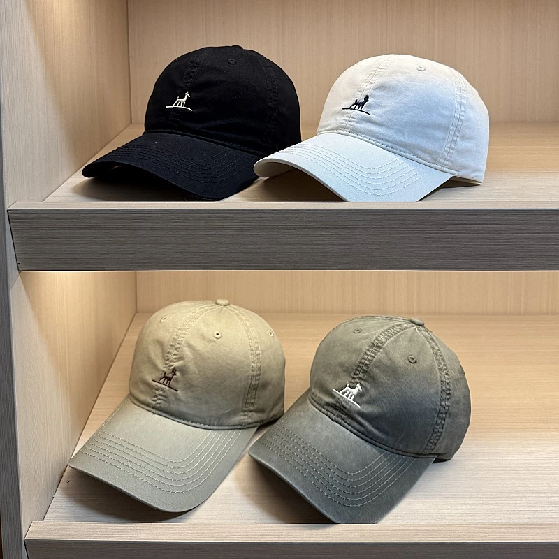 2025新款韩版水洗棒球帽子男女显脸小百搭软顶鸭舌帽大帽檐