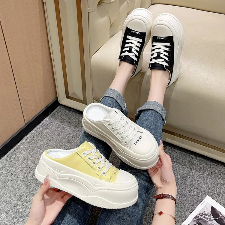 丑萌厚底爆款包头半拖鞋女2025新款夏季外穿配裙子百搭休闲凉拖鞋