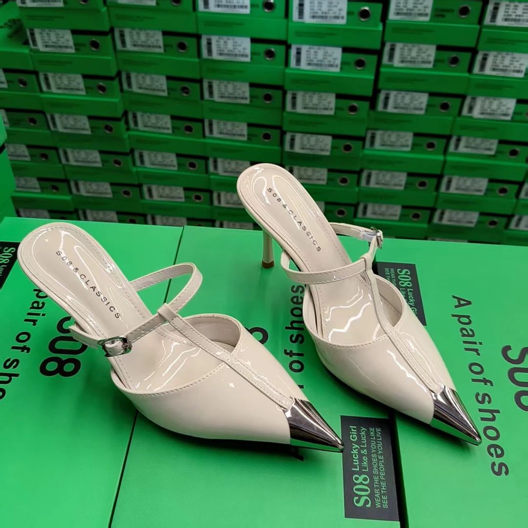 788-13 新款法式气质百搭时尚细跟包头拖鞋