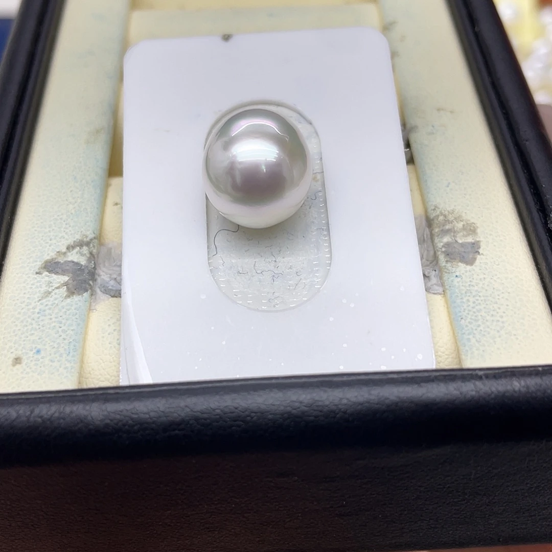 海水珍珠裸珠澳白冷白粉光12-13mm