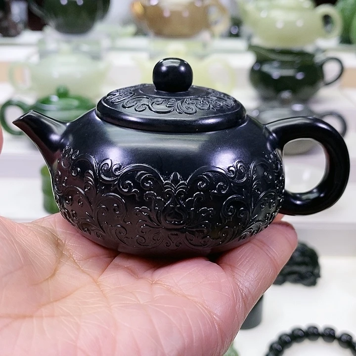 未镶嵌和田玉挂件茶壶120m l