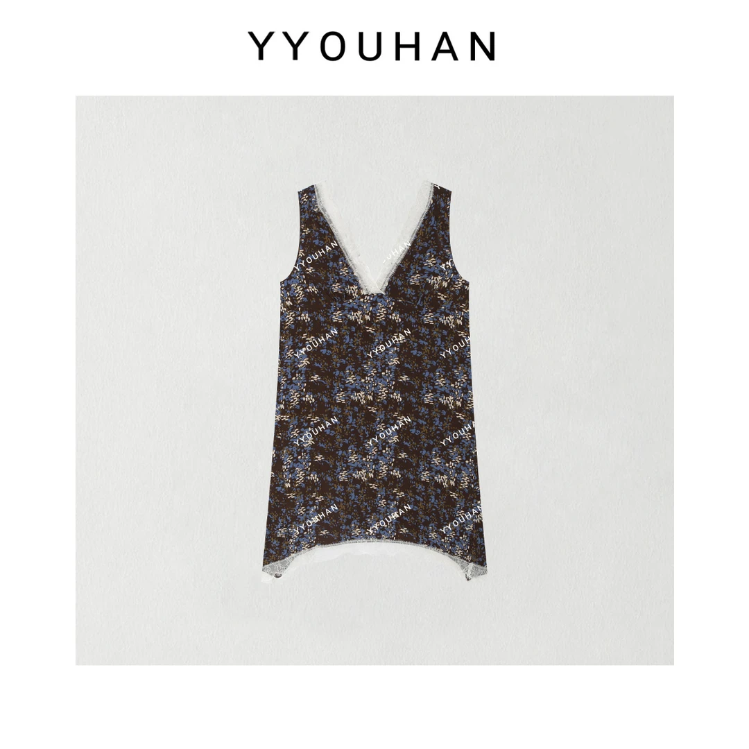 月月不吃鱼2025春款小众设计极简风慵懒百搭碎花吊带裙 2503C1278