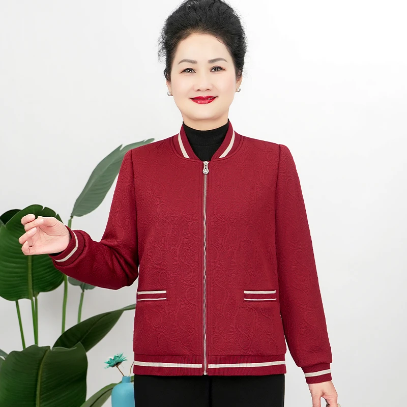 美学家短款洋气妈妈夹克百搭时尚上衣中老年女装新款外套A25617