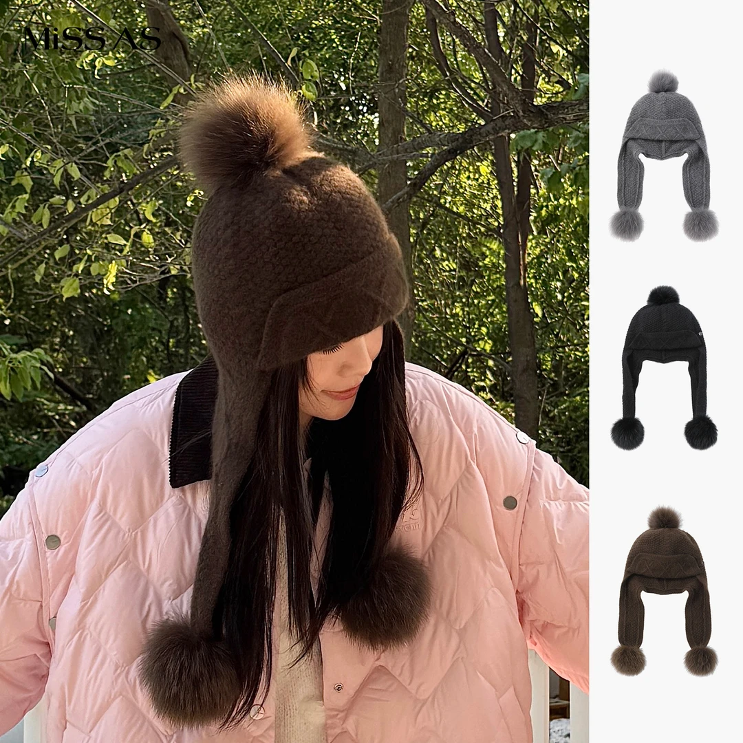 【AVVENN】时尚针织毛球雷锋帽保暖加厚护耳25秋冬新品MISSAS买手店