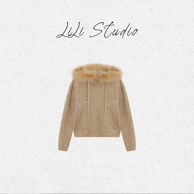 PCNY丨不理理「慢调美学」简约气质休闲狐狸毛毛领连帽外套