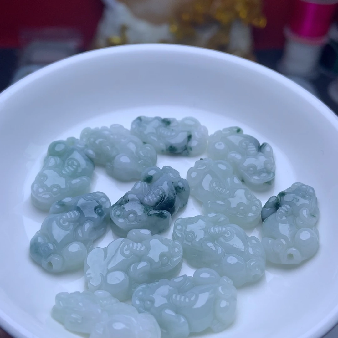 未镶嵌手链翡翠飘花貔貅3个