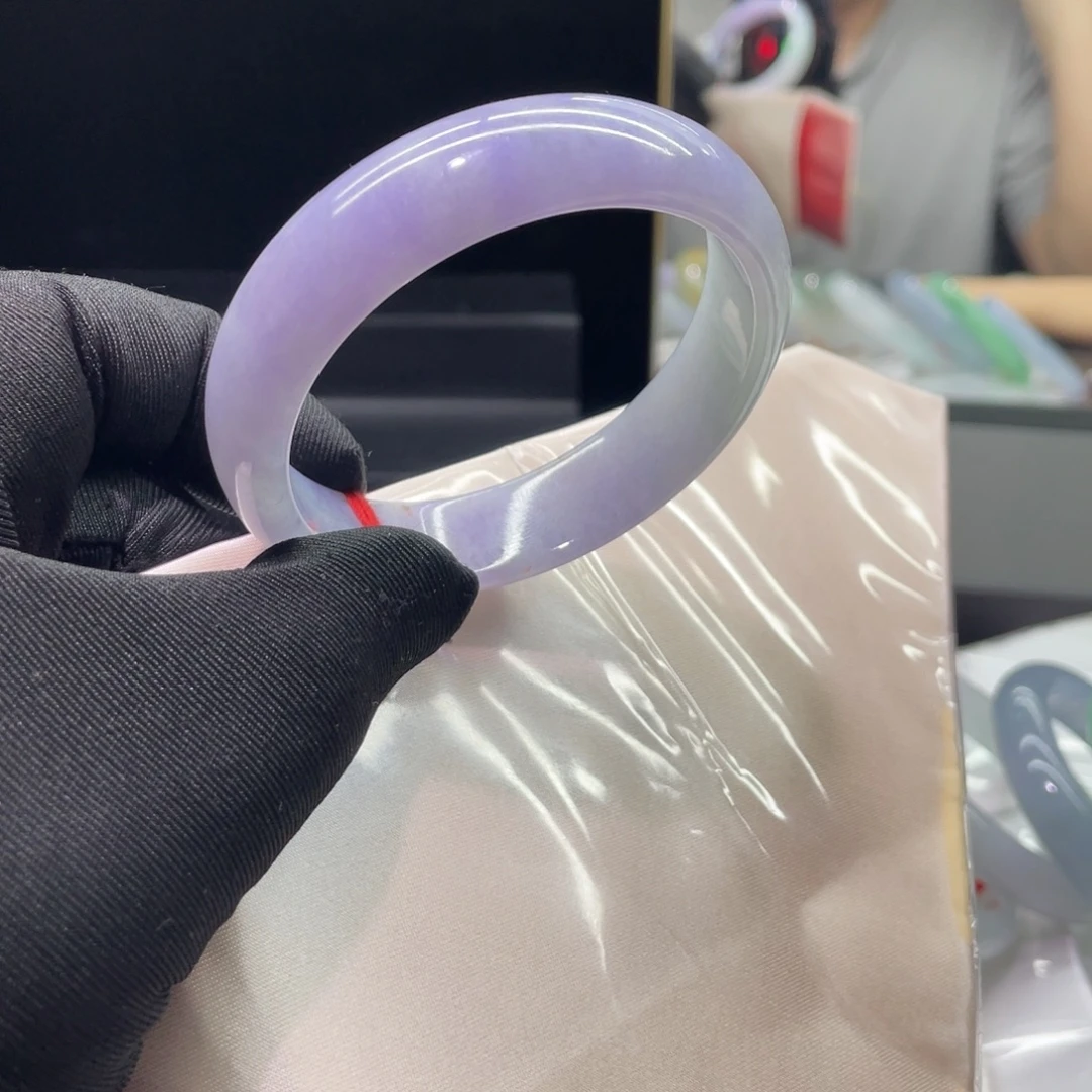 翡翠未镶嵌手镯58宽版紫罗兰13号