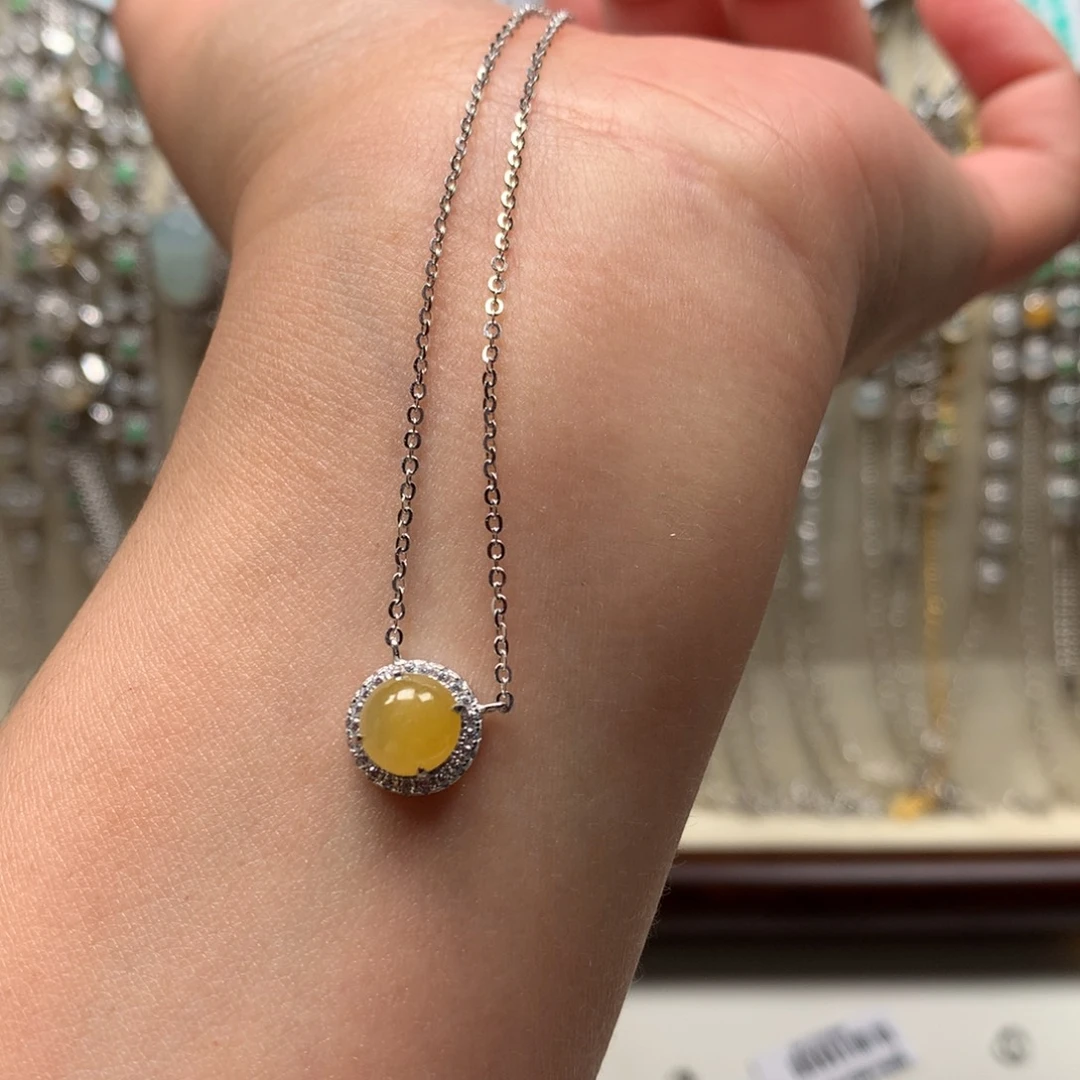 翡翠银S925镶嵌颈饰项链