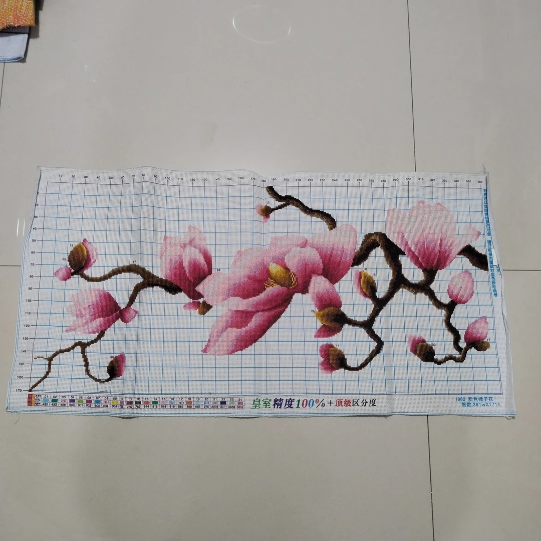 纯手工绣好的十字绣成品玉兰花清新淡雅花卉系列客厅餐厅装饰挂画