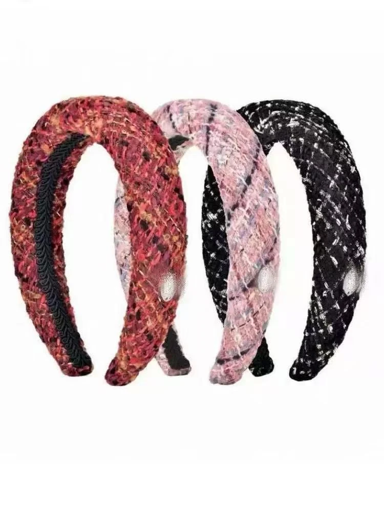 theory3810#小香风高颅顶放假期间风粗花呢发箍