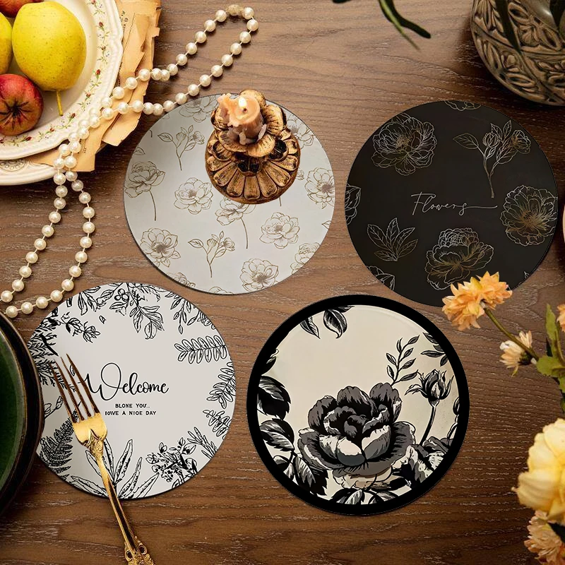 Mooshine慕上北欧复古高级轻奢风餐桌隔热垫圆形小餐垫吸水防烫