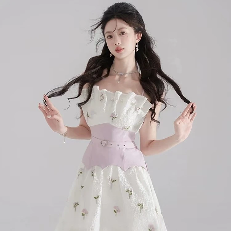 【非主图编号001-099】甜辣显瘦甜美2025新款设计感蕾丝套装