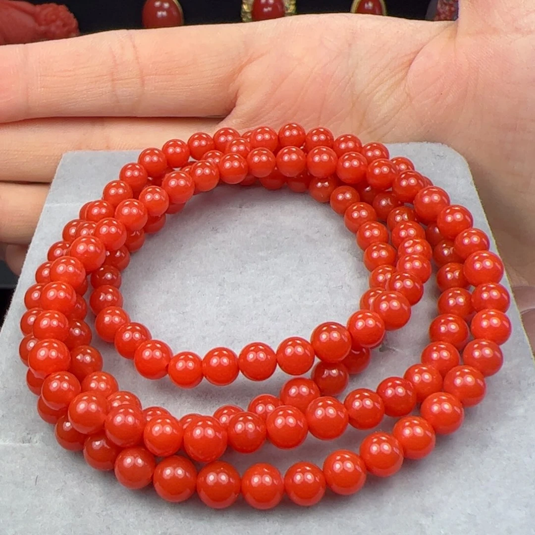 未镶嵌多圈手串南红玛瑙