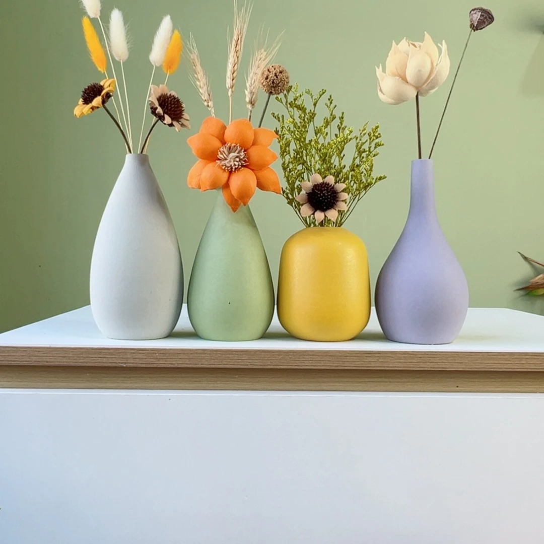 摆件陶瓷花瓶带花高度20-30厘米左右