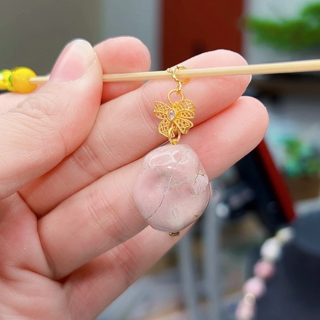 绿松石珠宝奇石18K金镶嵌