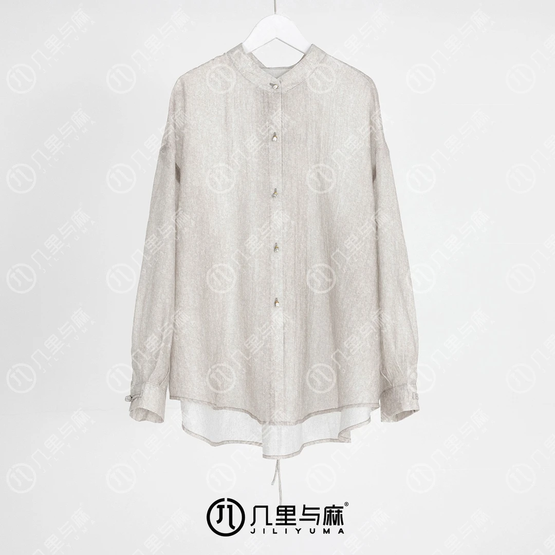 （几里与麻）琥珀璃-清凉百搭清凉复古衬衫 衣长72 胸围126 1031684