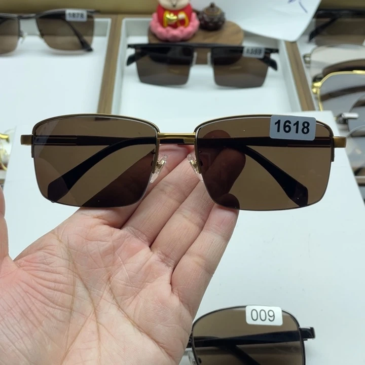 茶水晶半框眼镜1618