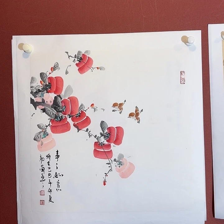 国画听兰老师花鸟