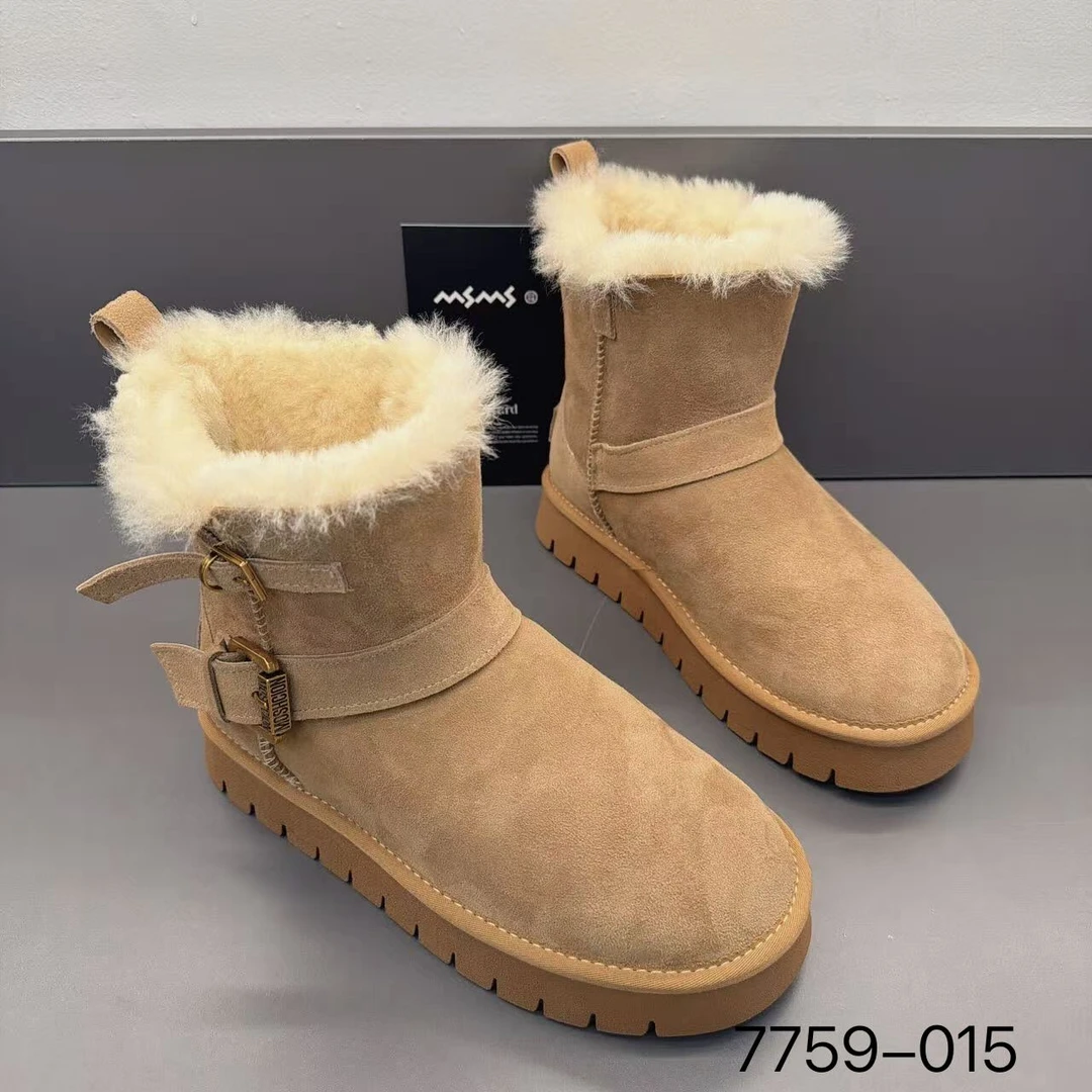 玛莎玛索7759-015冬季新款皮毛一体雪地靴时尚百搭休闲大棉女鞋
