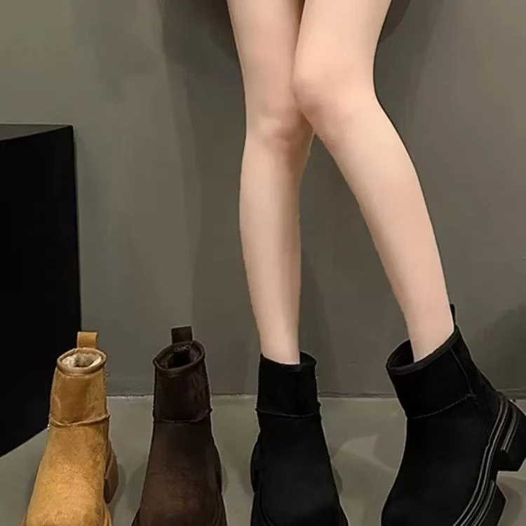 小个子厚底雪地靴女2025冬季新款加绒加厚抗寒保暖东北大棉鞋23