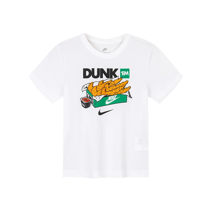 NIKE/耐克小童运动休闲夏季新款圆领童装短袖T恤白TNKB-TE-N064