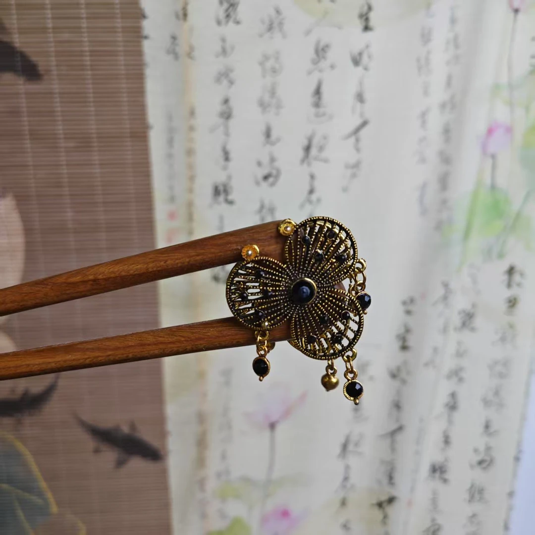 X506双面双钗古风15公分古典民族风手工发簪