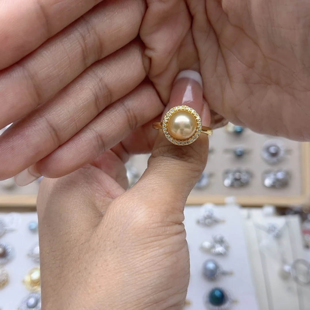 ****果戒指淡水珍珠合金