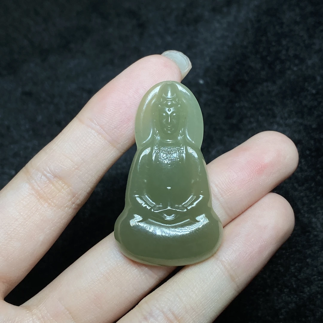 【小北好物】和田玉吊坠约25*43mm带绳【多样性发一件】-17QH75X383