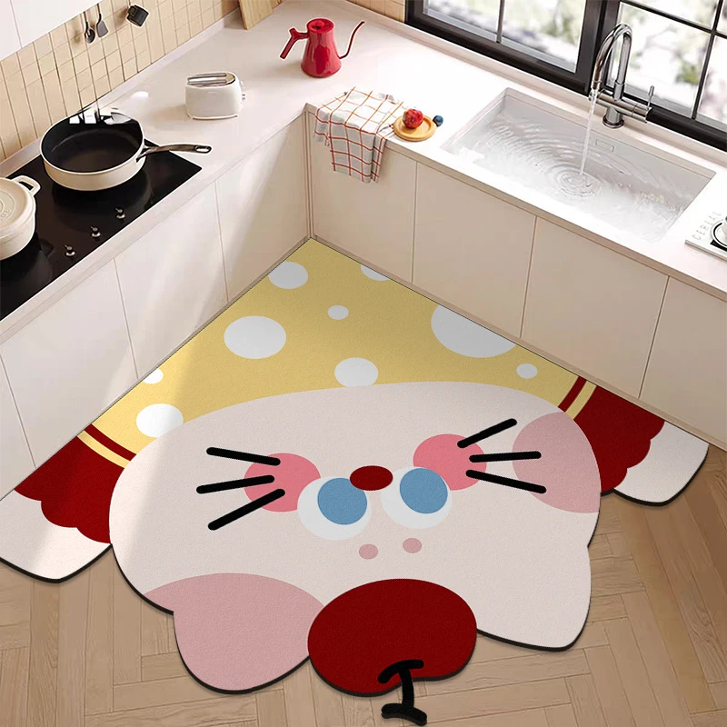 厨房地垫卡通异形硅藻泥地垫家用吸水吸油脚踏垫耐脏易清洗防XXY