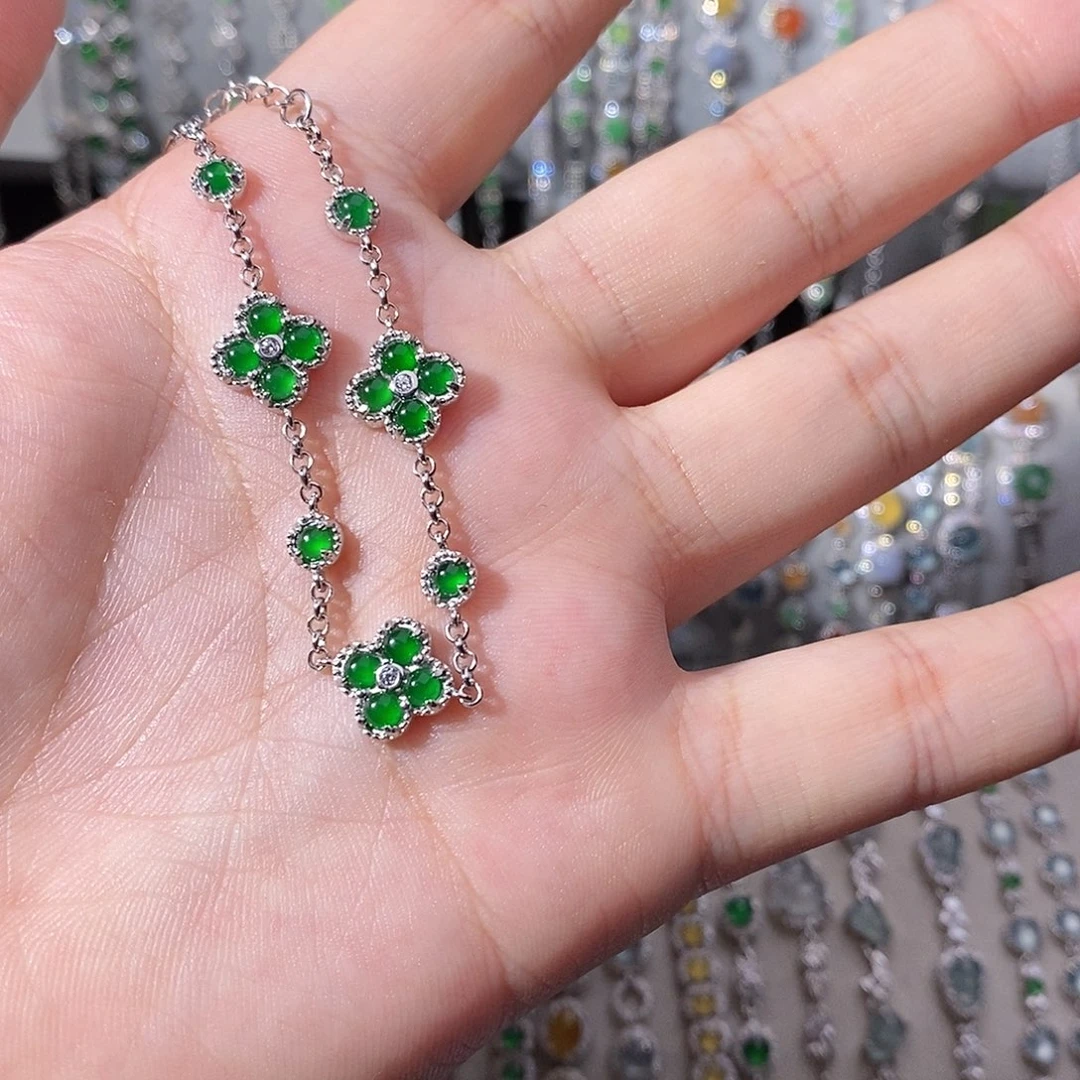 翡翠银S925镶嵌手链