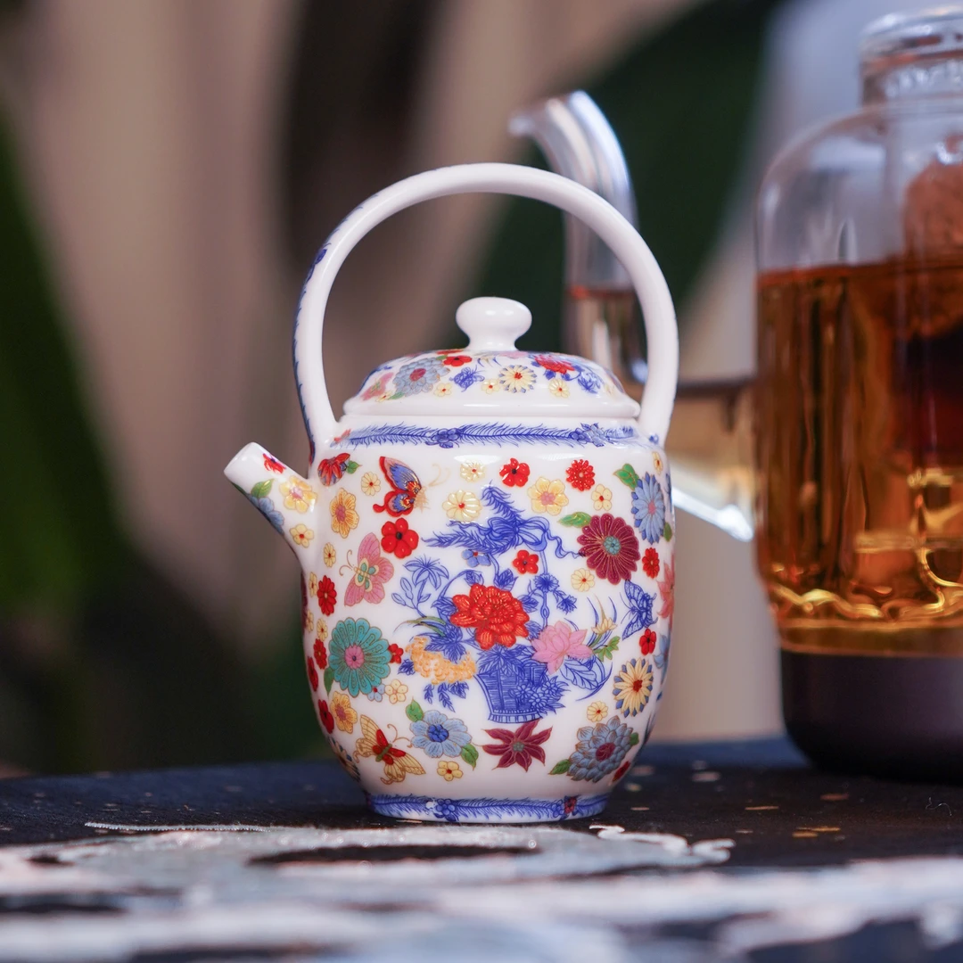 伴斤好物  繁花提梁壶   百合花主人杯花口 品茗 CZB0029