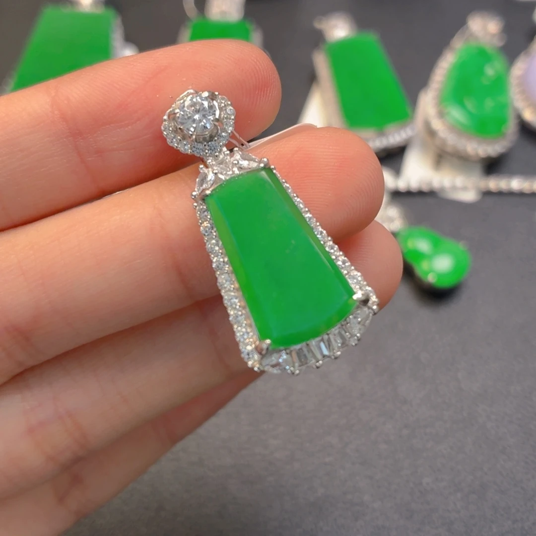 翡翠银S925镶嵌颈饰