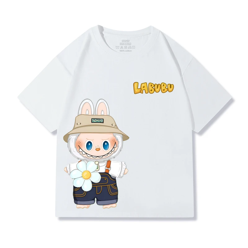 2025夏季拉布布女童短袖纯棉儿童t恤ins时尚潮牌上衣宽松休闲童装