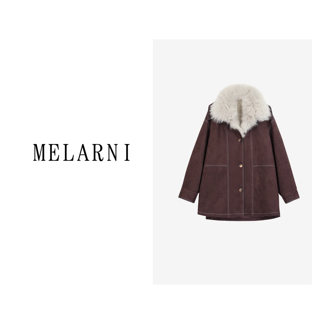 【MELARNI】时尚休闲百搭皮草外套MLN11568