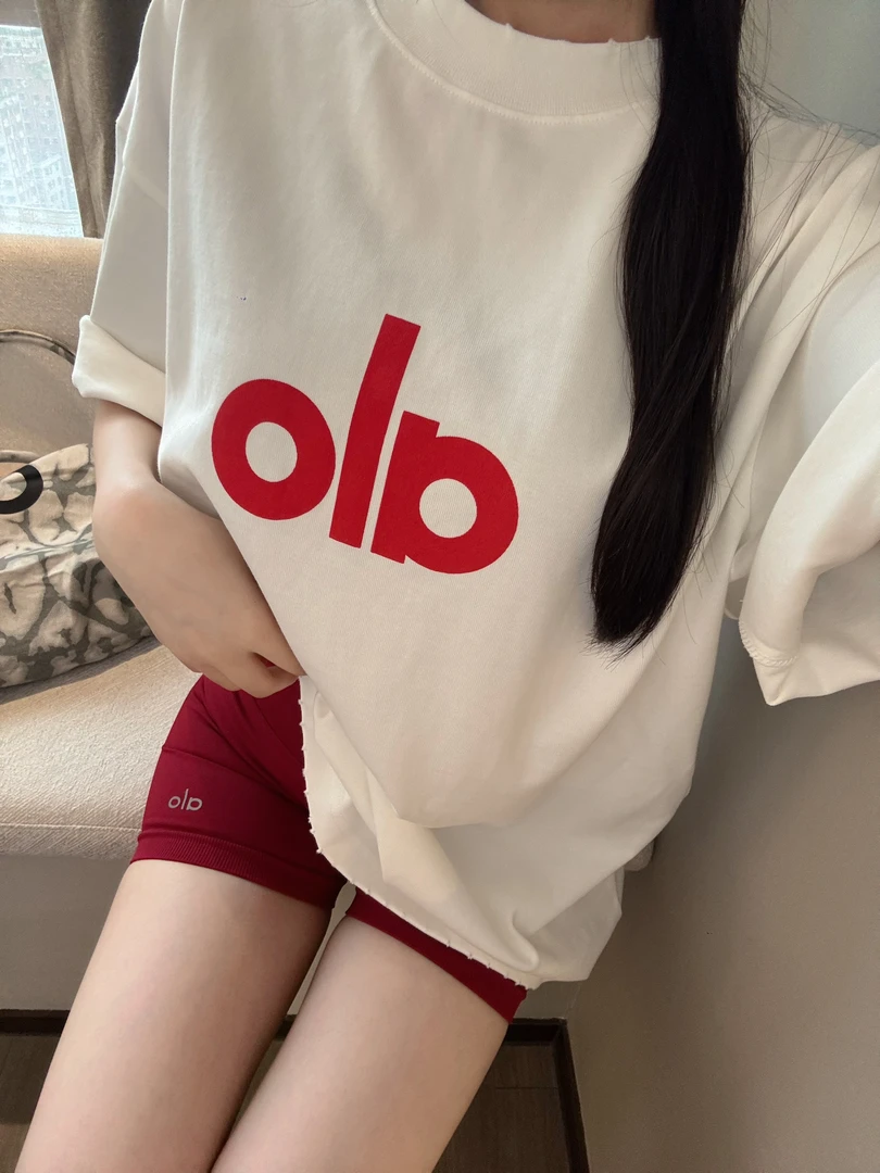 夏季新款简约字母印花宽松显瘦男女同款慵懒T恤白色