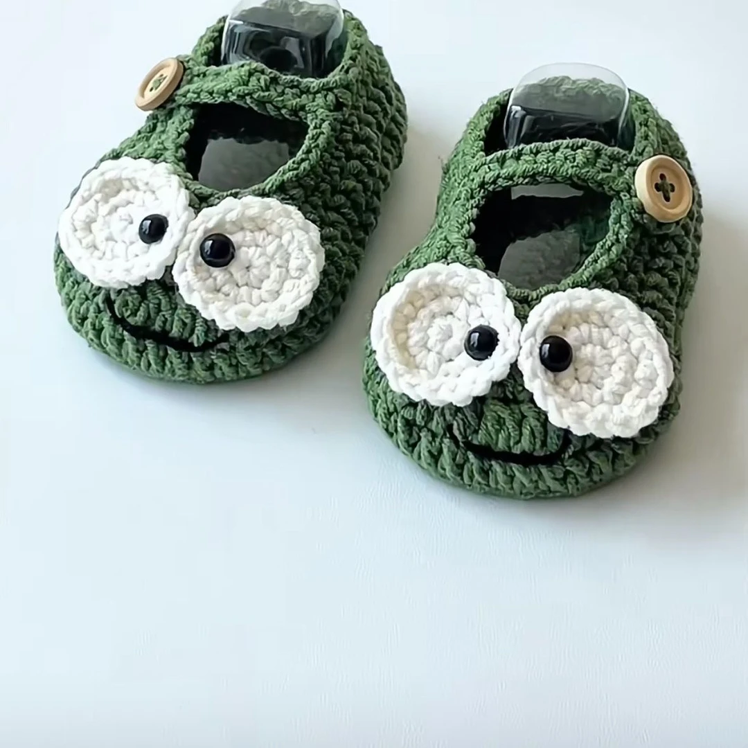 手工编织 青蛙婴儿鞋材料包新生儿学步毛线钩针自制宝宝鞋孕期diy