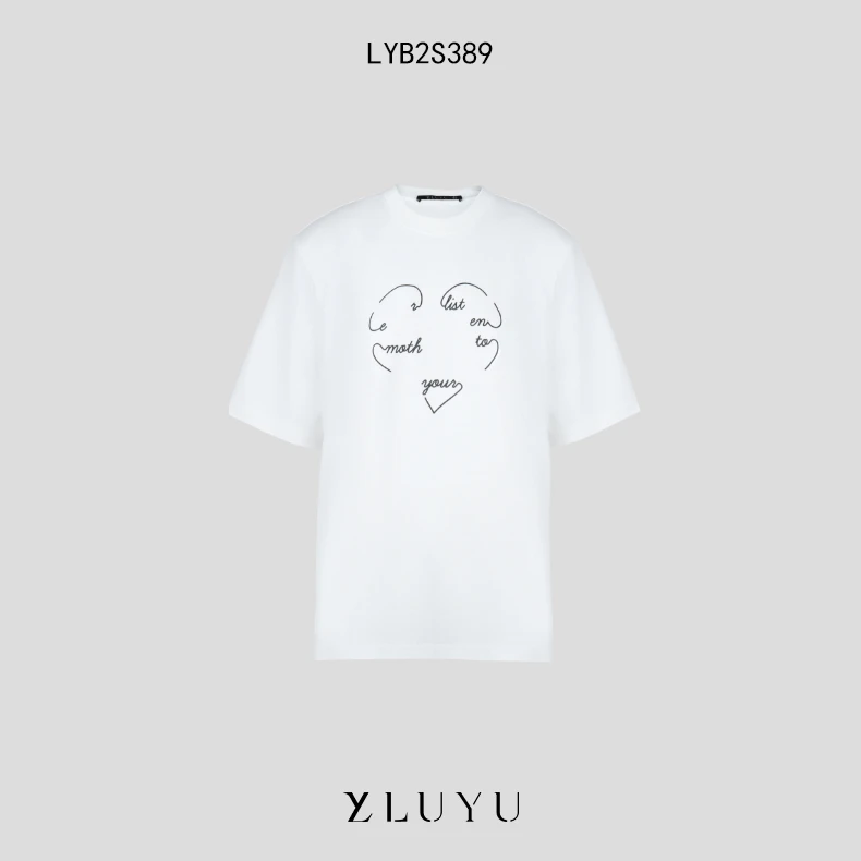 LUYU/鲁遇小众设计师款时尚轻奢气质休闲版简约短袖T恤LYB2S389