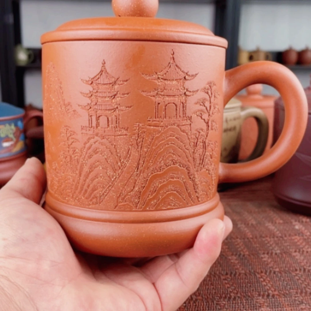 【闪购商品】茶杯紫砂宜兴原矿紫砂盖杯