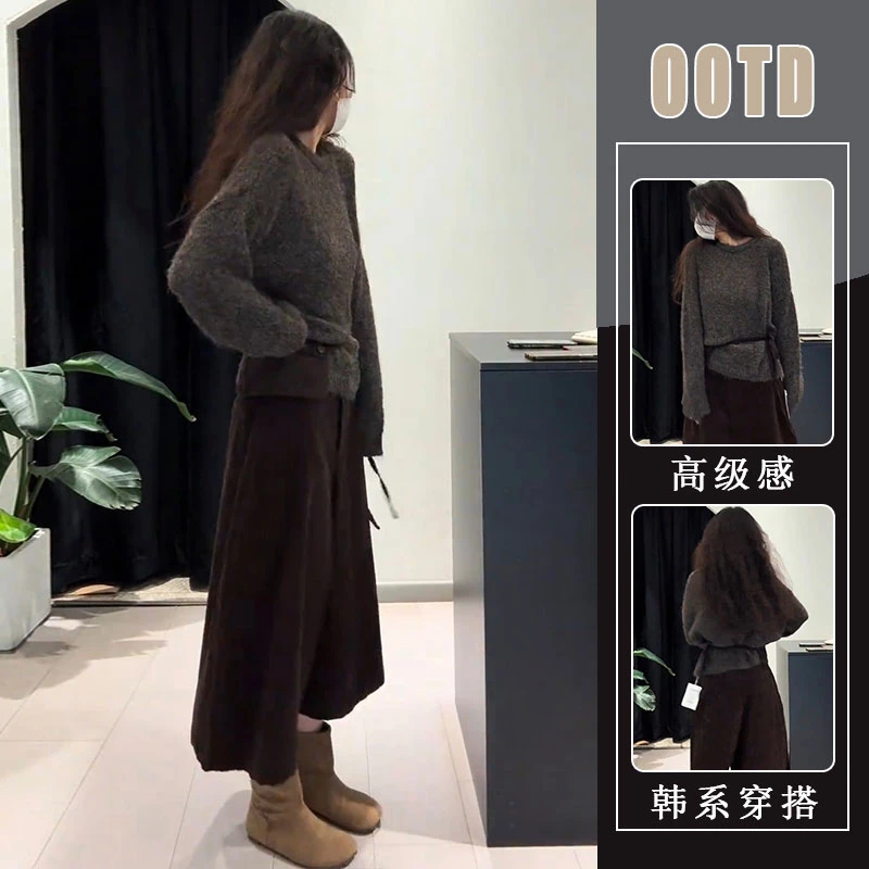 巨好看的早秋一整套韩系气质宽松套头上衣裤子大方得体的两件套女