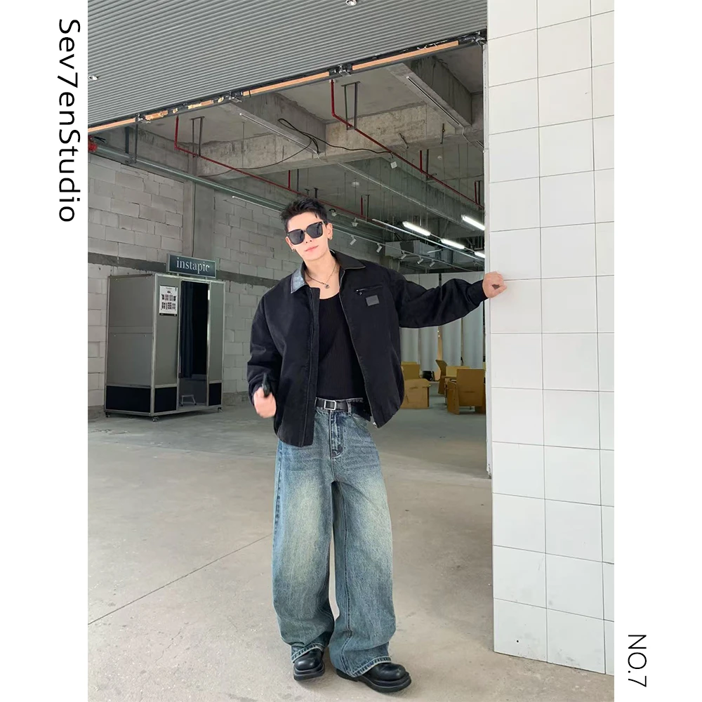 秋冬复古百搭夹克外套加绒工装夹克加厚重磅短款宽松男女冬季外套