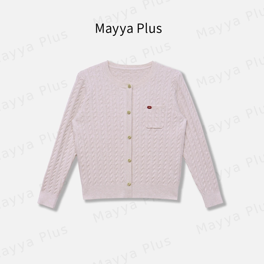【见面礼】Mayya Plus麦芽秋上新气质显瘦流光风针织上衣32536398