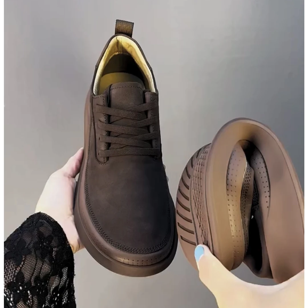 2025秋季广州超轻牛皮新款商务休闲舒适圆头时尚百搭牛皮鞋男048