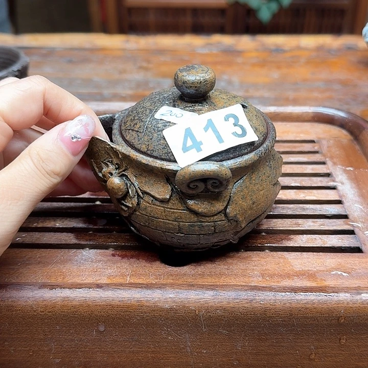 纯手工制作粗陶茶具