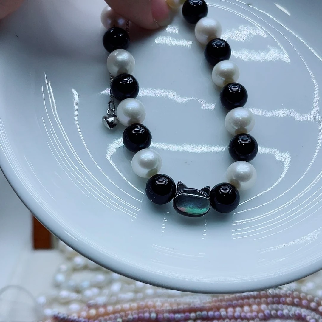 银S925镶嵌手链淡水珍珠伊